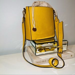 Mustard Leather bucket bag